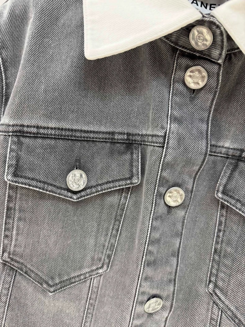 Chanel 25P Grey Denim Jacket