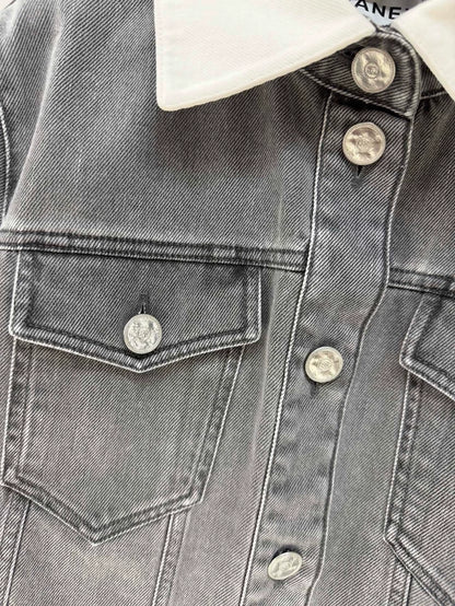Chanel 25P Grey Denim Jacket