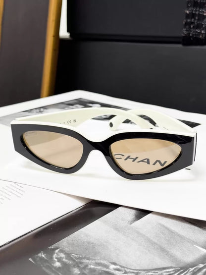 Chanel CH6056 black and white sunglasses