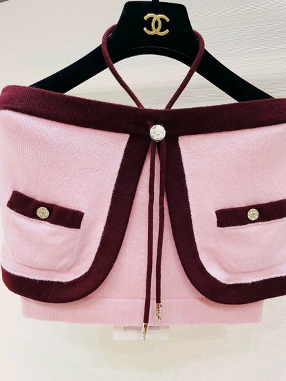 Chanel 25A pink cashmere top