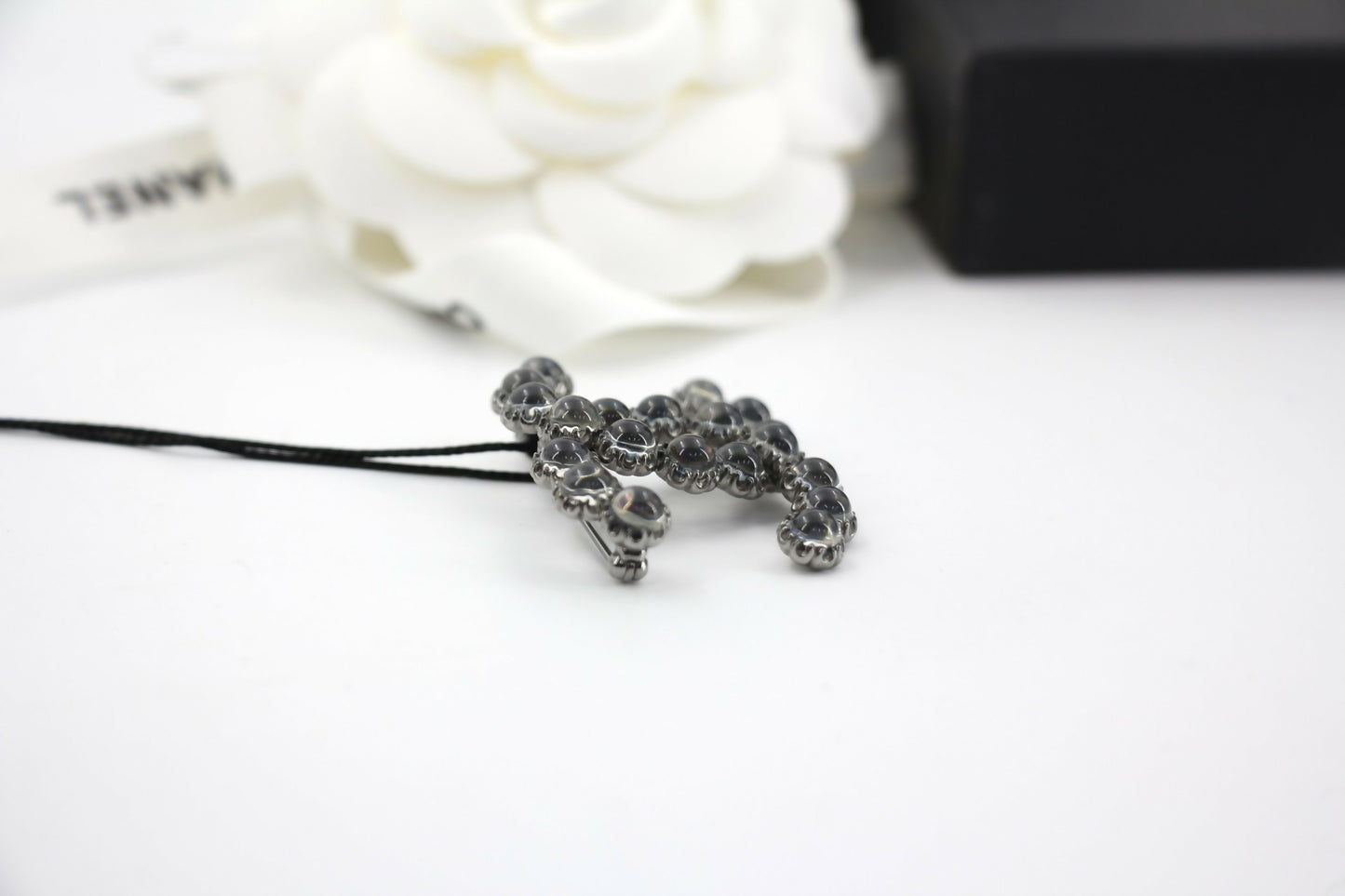 Chanel 17K Rhinestone Starlight Blue CC Brooch