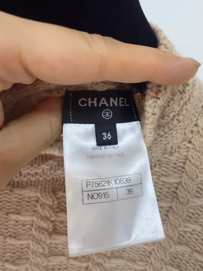 Chanel 23B 3D double C embossed knit cardigan