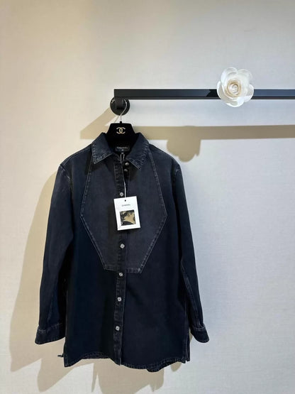 Chanel 24B grey-black denim shirt jacket