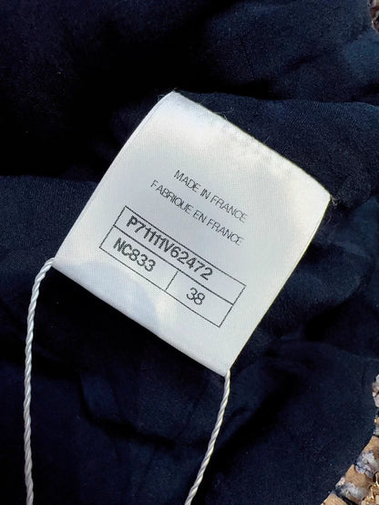 Chanel 21A khaki and blue sequined embroidered vest