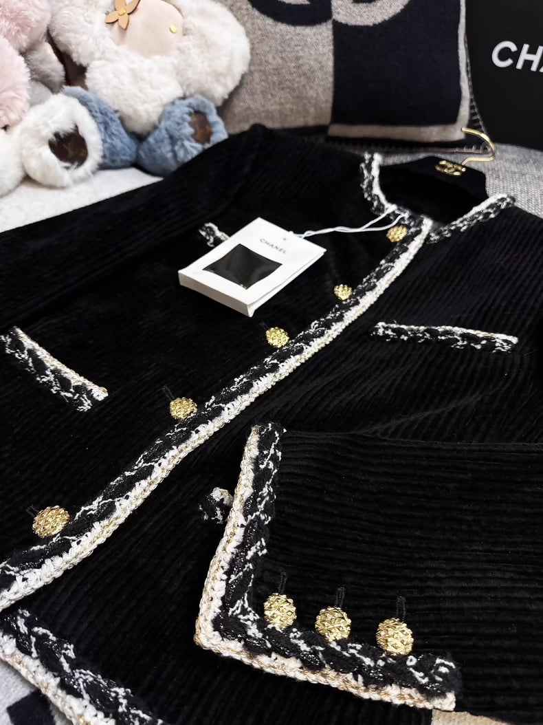 Chanel 25k black corduroy jacket