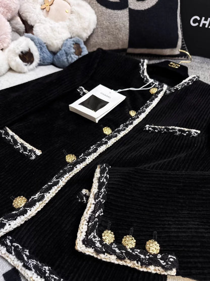 Chanel 25k black corduroy jacket