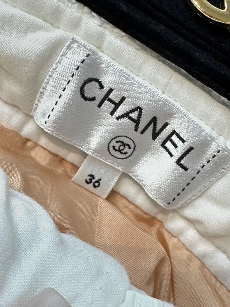 Chanel tweed wide leg pants