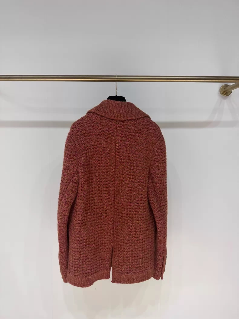 Chanel 24K brown-orange cashmere  knitted thick coat