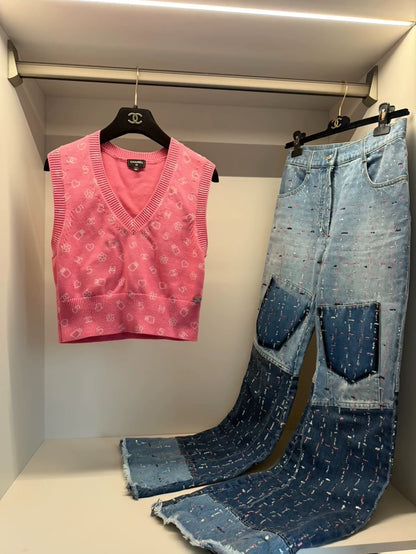 Chanel 23A blue denim jeans