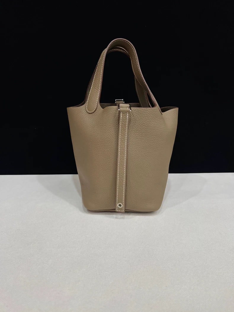 Hermes picotin 18 Etoupe leather palladium hardware