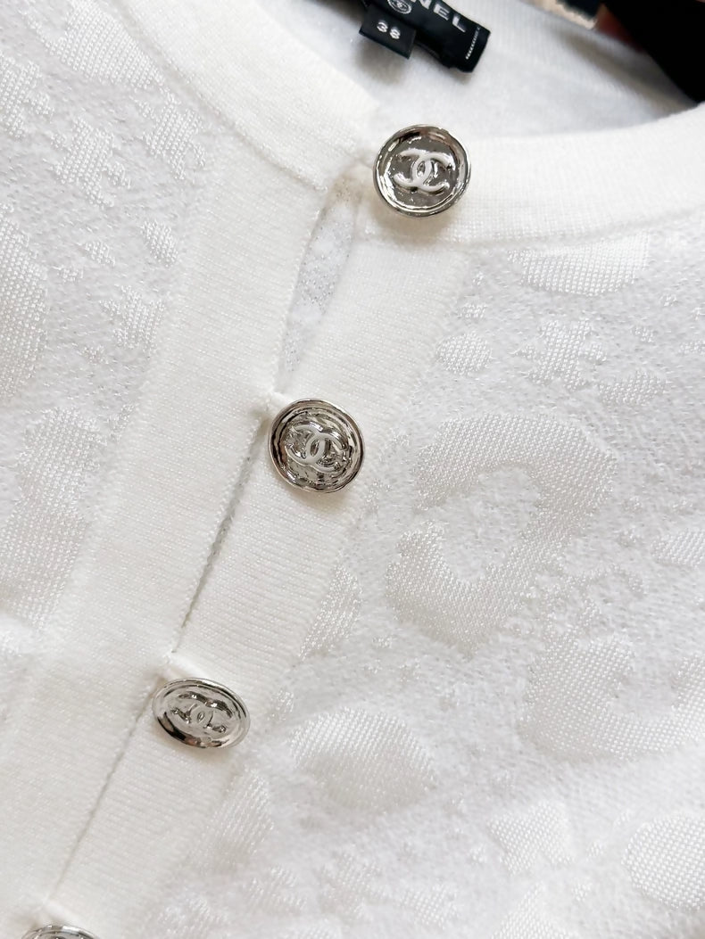 Chanel 23A white camellia dress