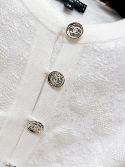 Chanel 23A white camellia dress
