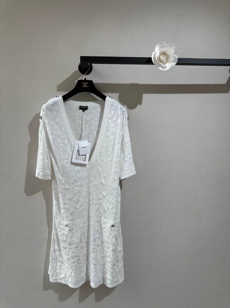 Chanel 23A white dress