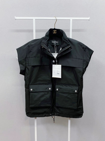 Chanel 21N coco neige black vest jacket