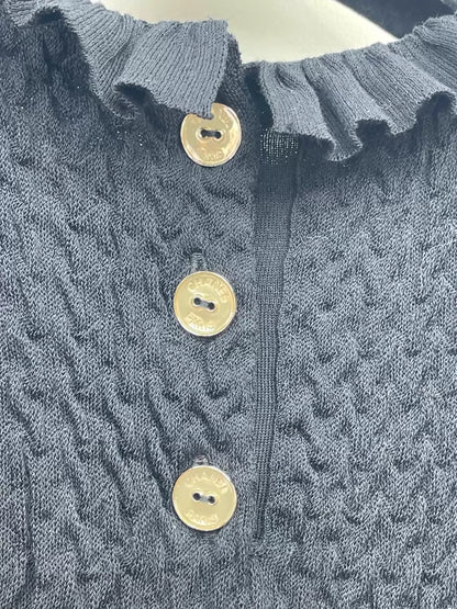 Chanel 24A black knit top
