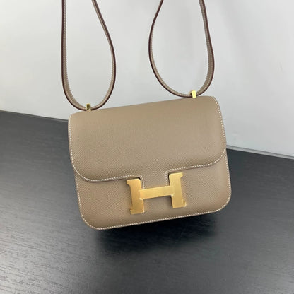 Hermès Constance 19 gray epsom leather gold hardware