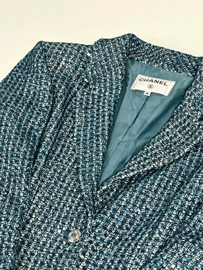 Chanel 23p blue/green long coat