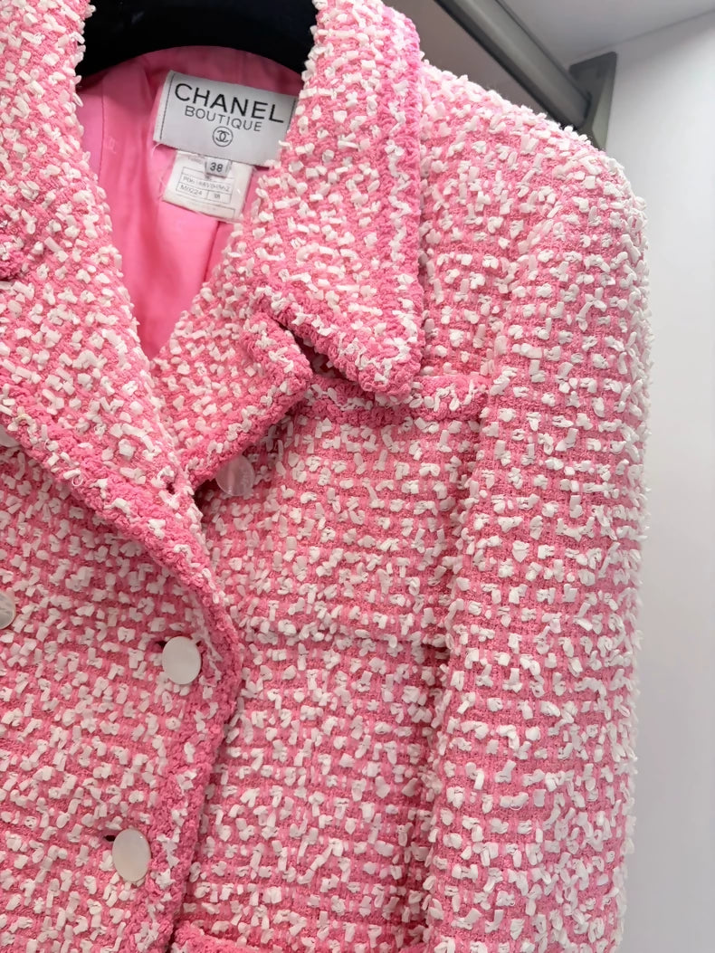 Chanel 96c vintage pink  tweed jacket