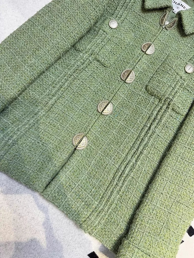Chanel Cuba Collection runway piece, light green tweed jacket