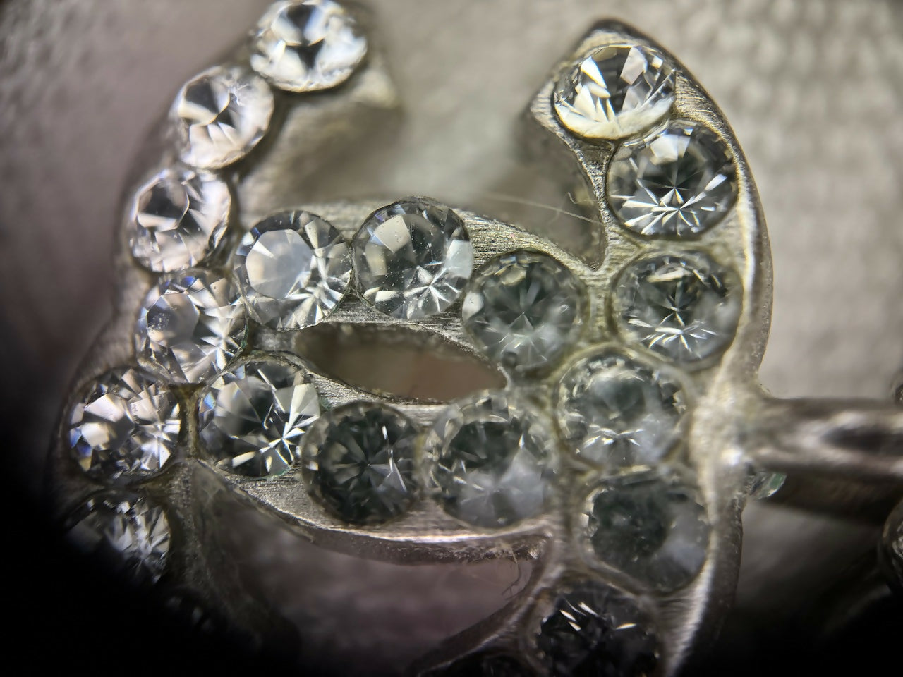 Chanel Vintage 06P Rhinestone Sliver Toned Heart Necklace