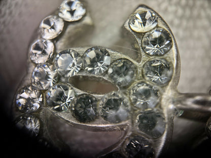 Chanel Vintage 06P Rhinestone Sliver Toned Heart Necklace