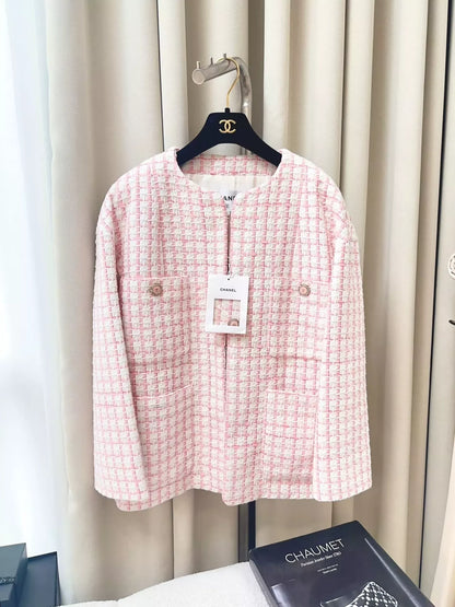 Chanel 22s pink and white jacket