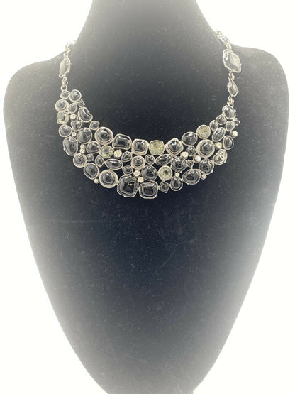 Rare Chanel 08A Black Crystals CC Gripoix Bib Collar Necklace