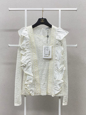 Chanel 20C Floral Cutout Lace Top/Shirt