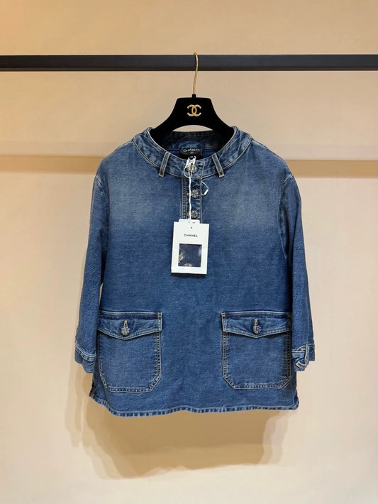 Chane 24S pullover denim jacket