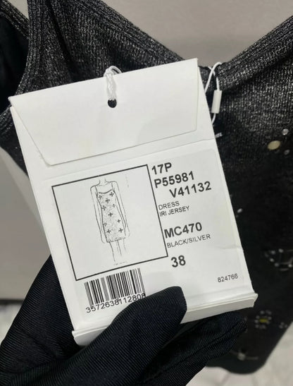 Chanel 17P Black 
Silver Iridescent Jersey Dress