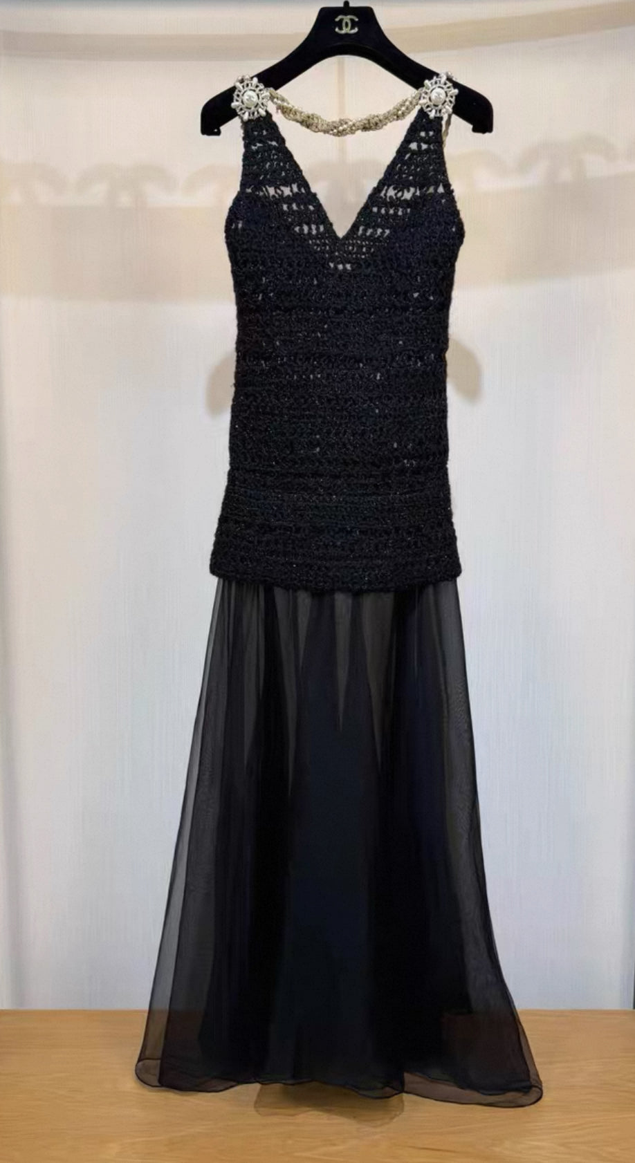 Chanel 18A black long dress