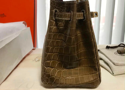Hermes Birkin 25 Ficelle shiny niloticus gold hardware  - Rare colour -