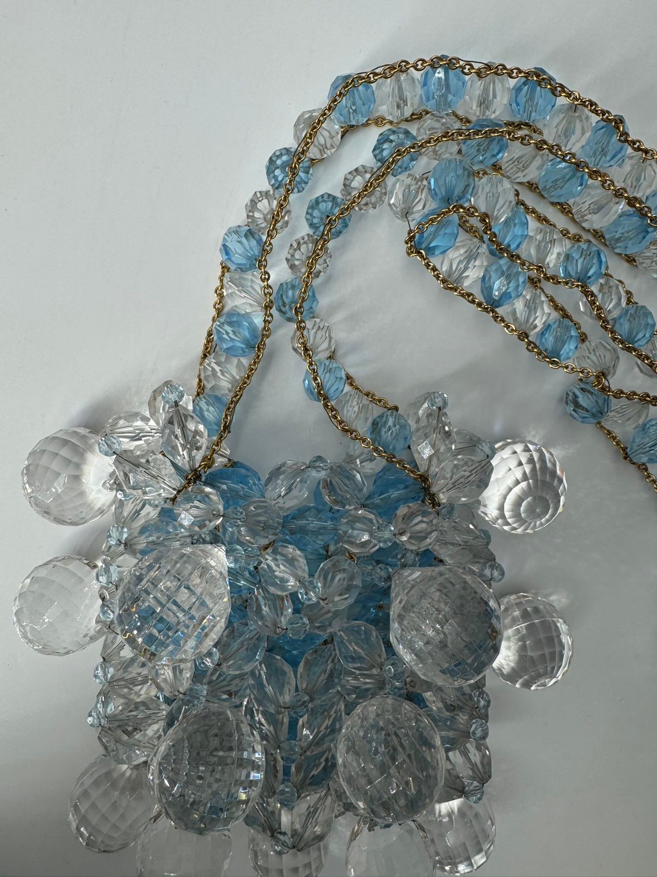 Chanel 1997 Runway Vintage Rare Blue Clutch Minaudière Bag