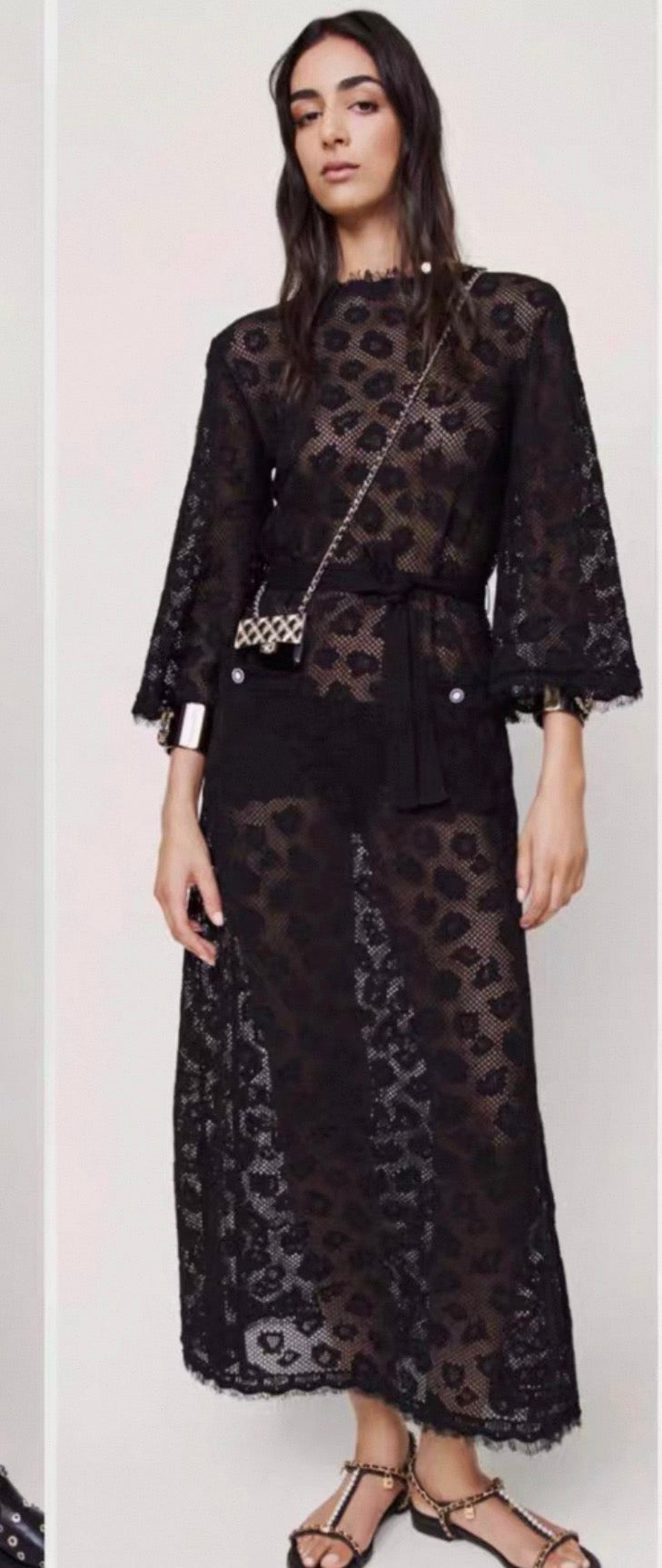 Chanel 22P Black cotton long dress