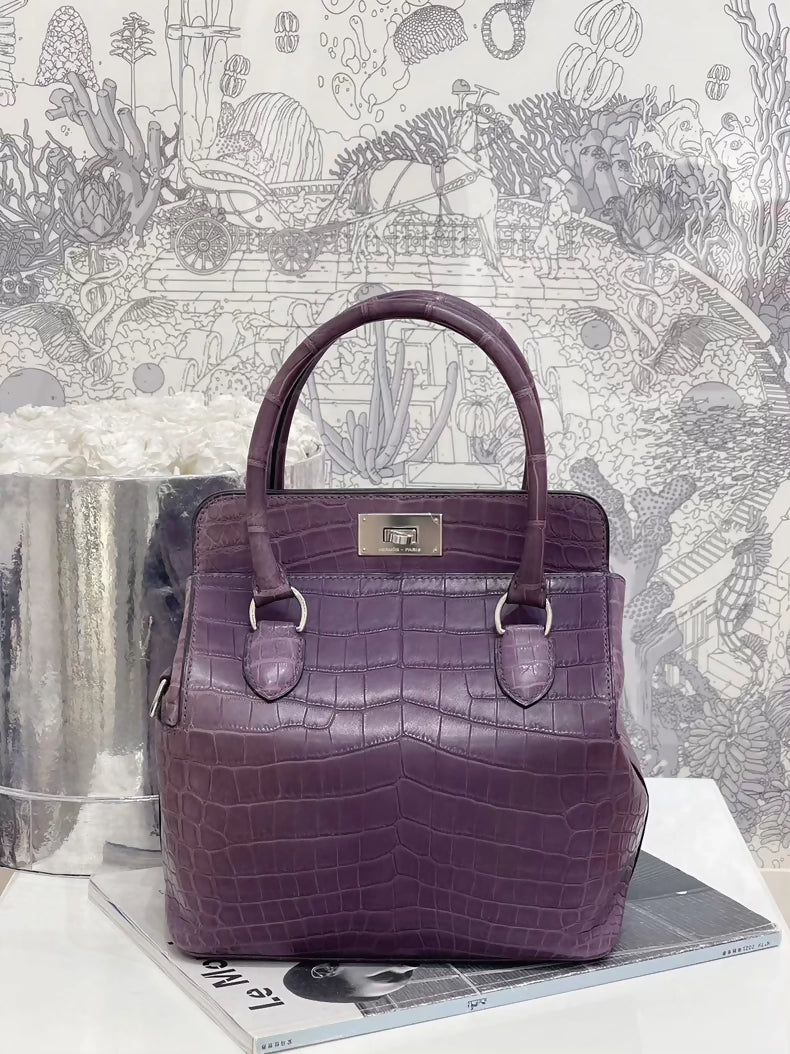 Hermès Tool Box 20 Purple matte alligator palladium hardware