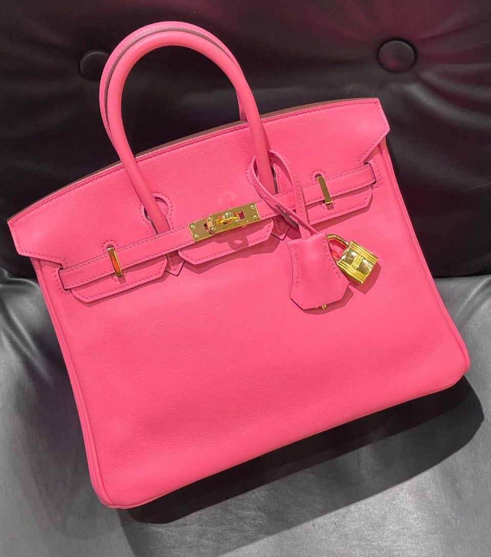 Hermes Birkin 25 Rose azalea swift gold hardware
