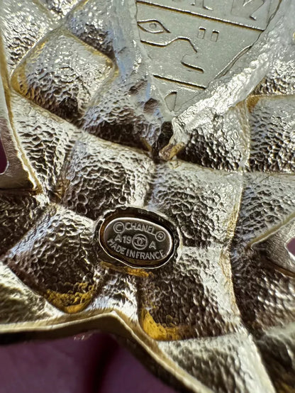 Chanel 19A Egypt Multicolor XL Beetle Brooch