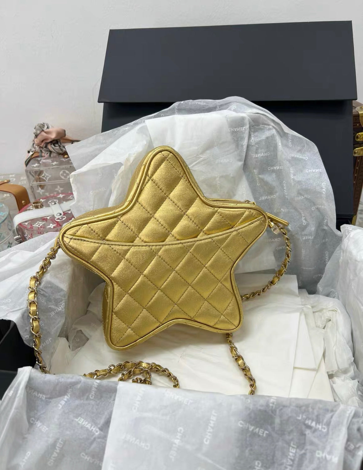 CHANEL 24C STAR BAG LAMBSKIN GOLD GHW