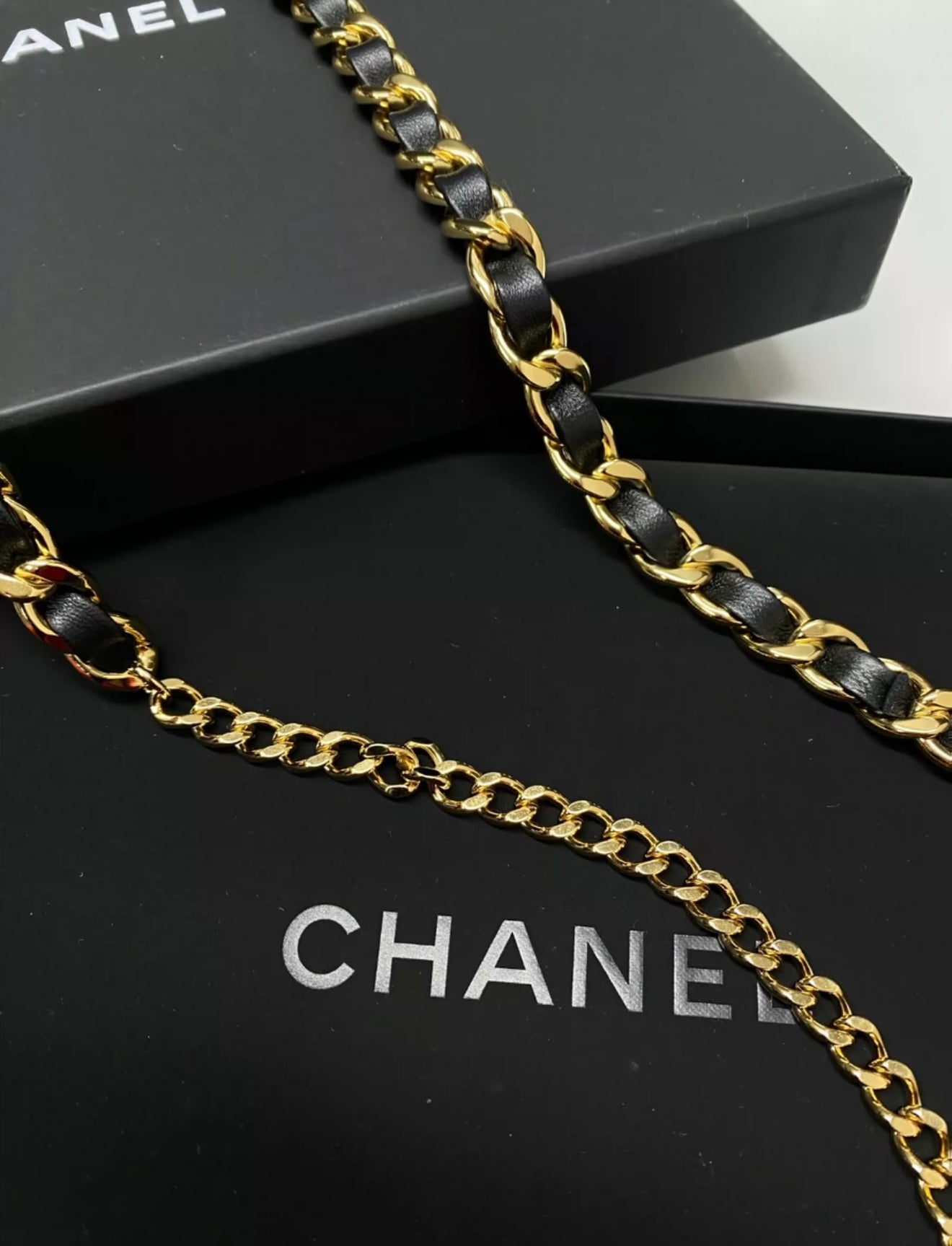Chanel 24B Gold Leather Waist Chain