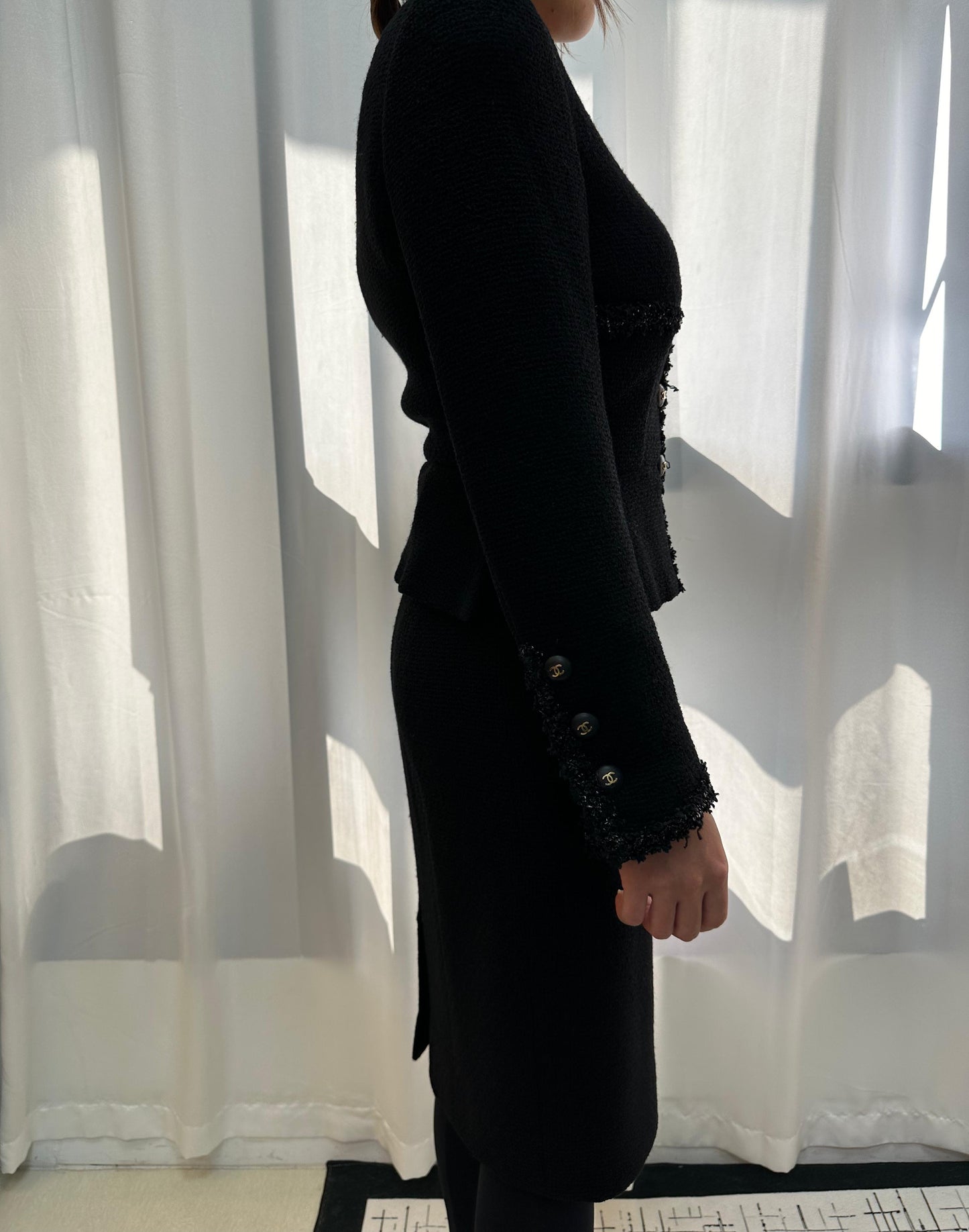 Chanel 90s black tweed Jacket and dress