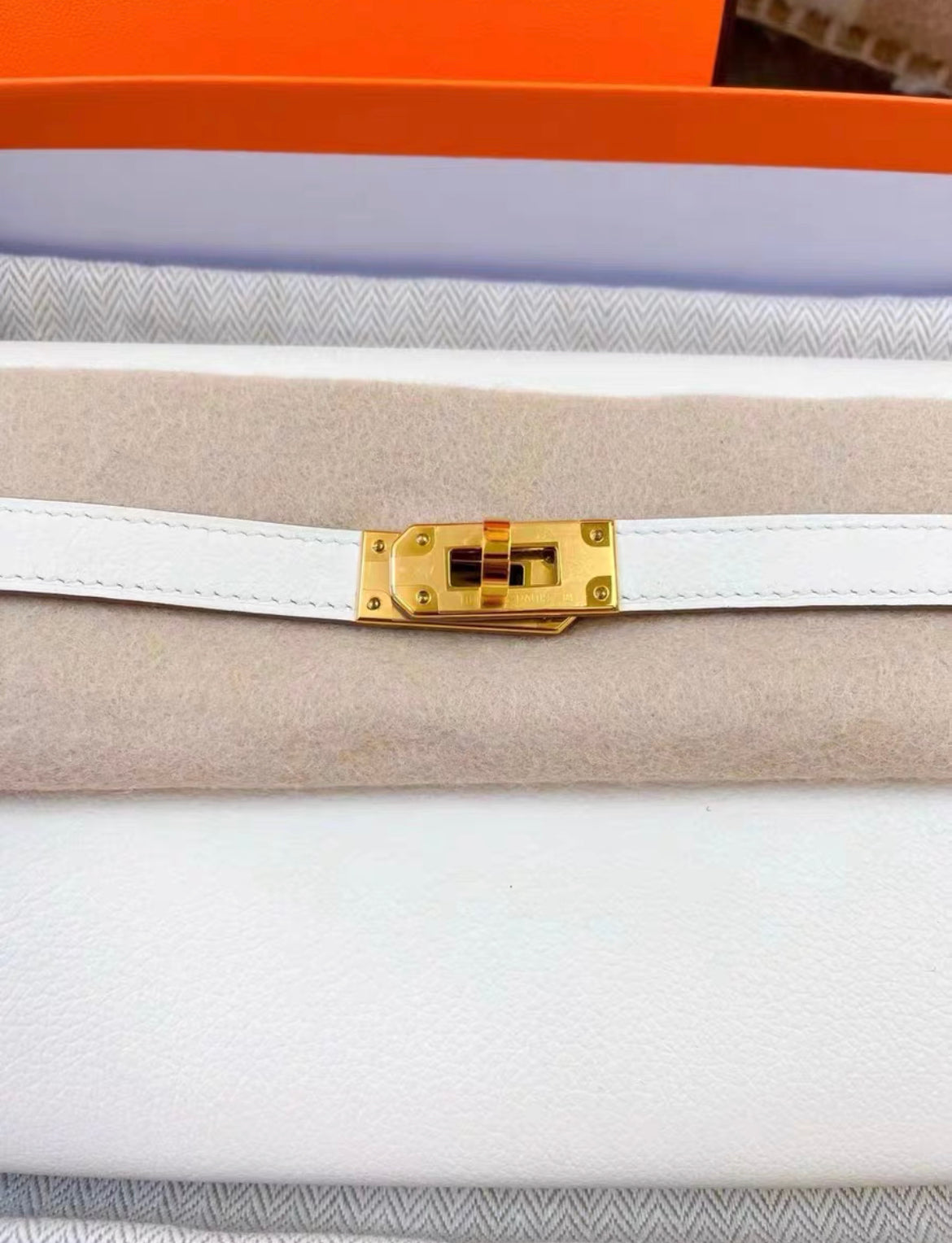 Hermès Mushroom Evercolor Kelly-To-Go Wallet Gold Hardware,