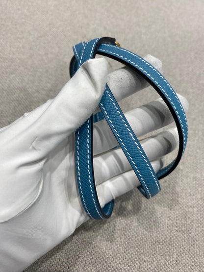 Hermes Mini Kelly Bleu Jean Epsom Gold Hardware