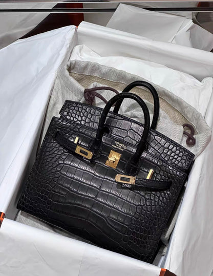 Hermès Birkin 20 Black Matte Alligator Gold Hardware