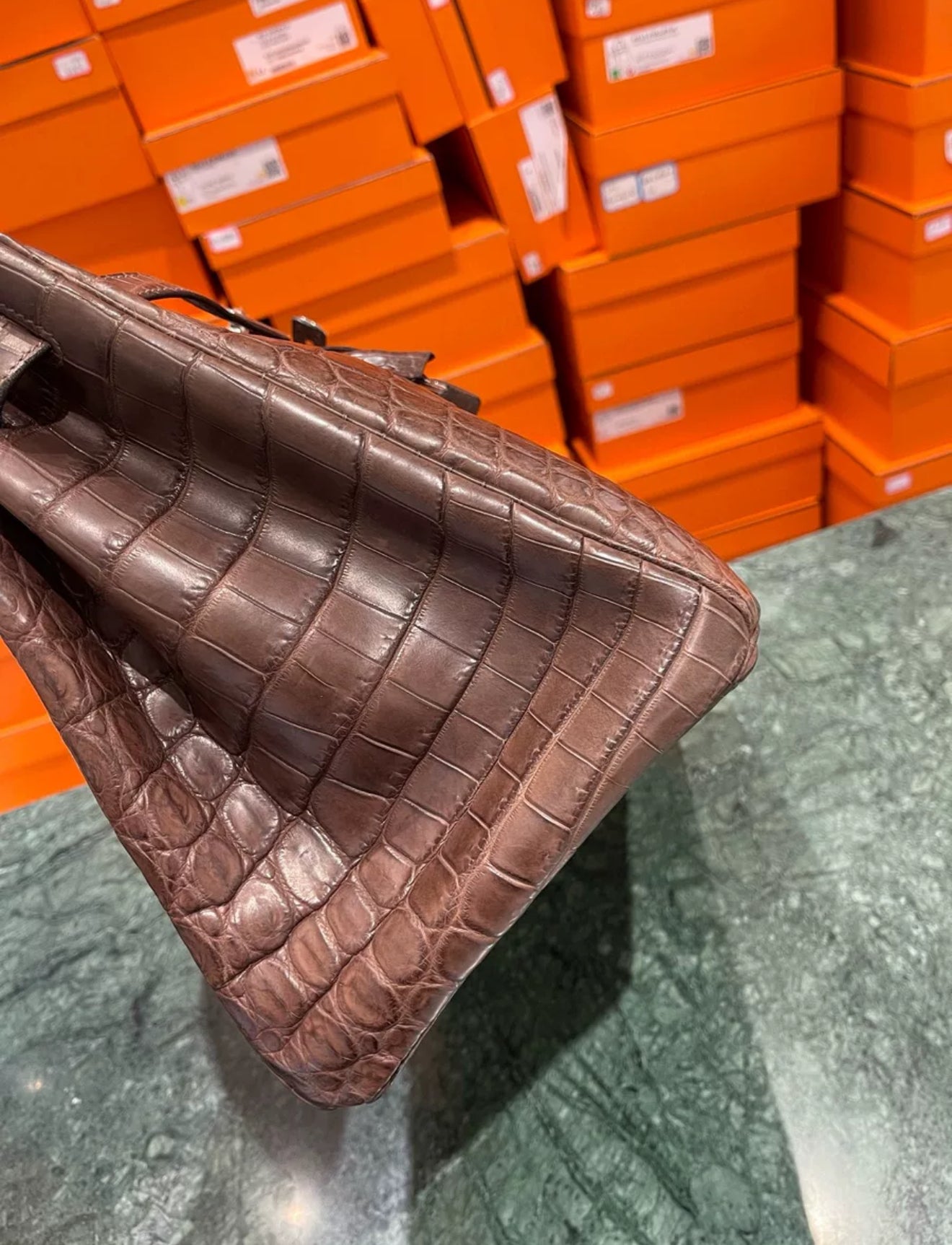 Hermès Birkin 35 Ebène Matte Alligator Leather Palladium Hardware