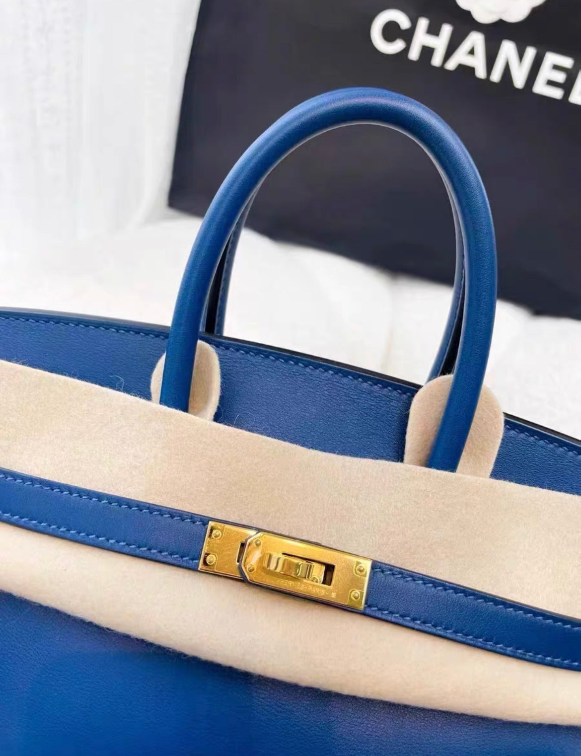 Hermes Birkin 25 Bleu Saphir Swift Gold Hardware