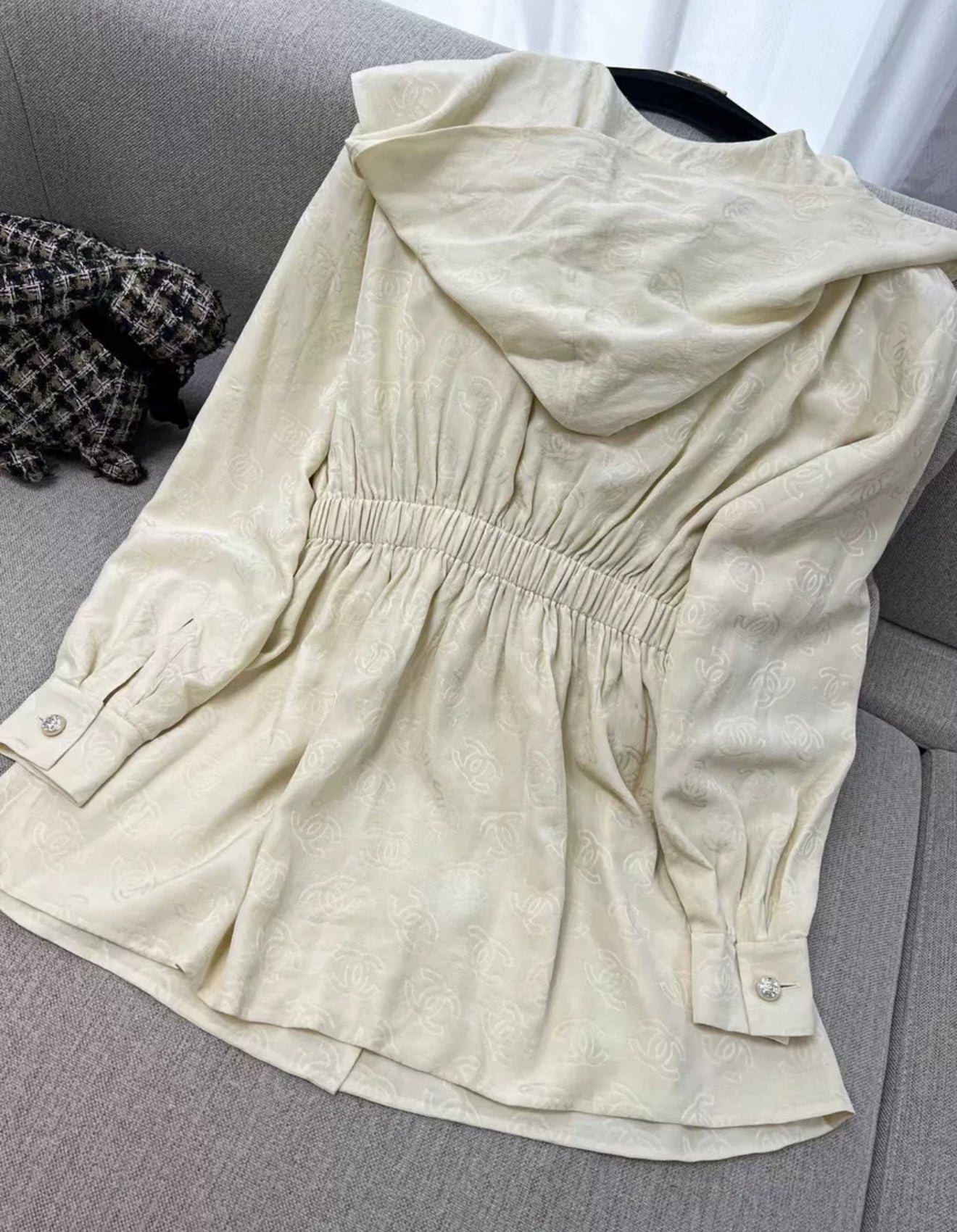 Chanel 23S Light Yellow silk Jacket