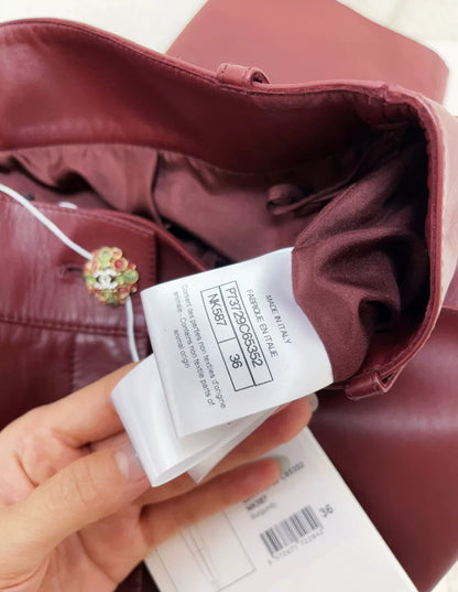 Chanel 22K Burgundy Leather pants