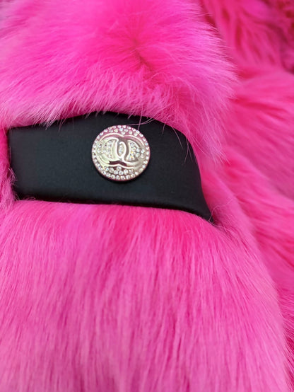 Chanel 23N black & pink Fur Jacket