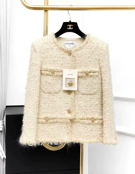 Chanel 19A Egypt Ecru Tweed Jacket size 34 – Wararni.com