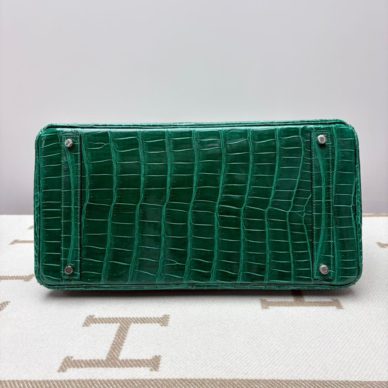Hermes Birkin 40 vert emerald shiny porosus palladium hardware